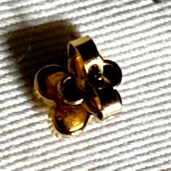 $395 Authentic LOUIS VUITTON made in ITALY Unisex Gold Pierced 1 Earring Only - Picture 7 of 8